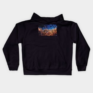 NASA JWST Carina Nebula imagery, tiled Kids Hoodie